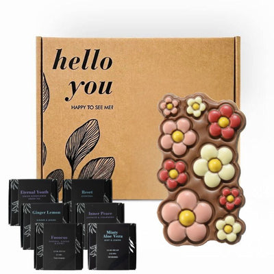 Zen Tea & Choco Bloemen Box - Theepakket Cadeau