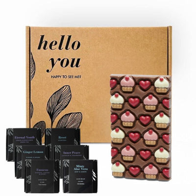 Zen Tea & Choco Cupcake Box - Theepakket Cadeau