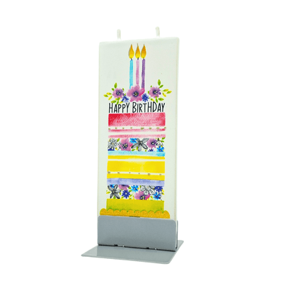 FLATYZ Birthday Cake Kaars | Happy Birthday Kaars op Standaard