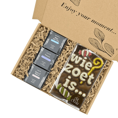 Sinterklaas pakket - Thee & Choco - Wie zoet is.... - My - Moments.nl