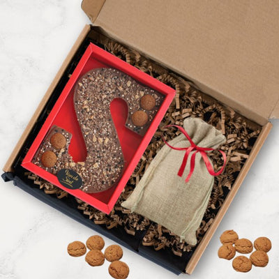 Sinterklaas pakket XL - Grote Chocolade letter en een jute zakje met pepernoten - My - Moments.nl