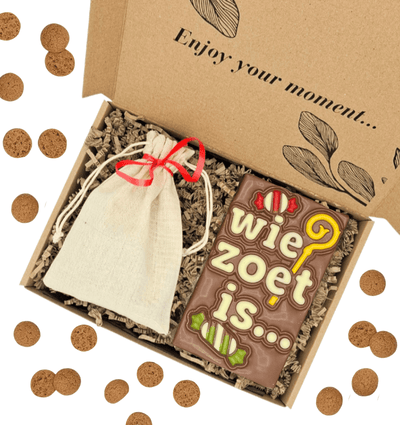 Sinterklaaspakket - Pepernoten & Choco Wie zoet is... - My - Moments.nl